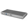Lindy DST-Pro 5K XT, base de acoplamiento para portátil USB-C con triple pantalla (4K) o pantalla única (5K) y carga pasante de 100 W