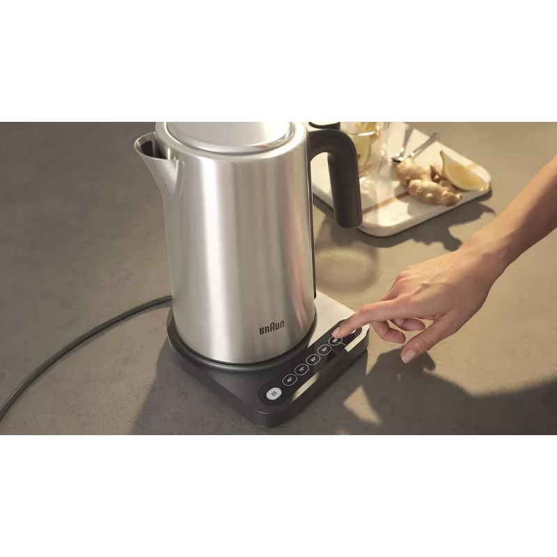 Braun WK 5205 BK hervidor 1,7 l 2200 W negro, acero inoxidable