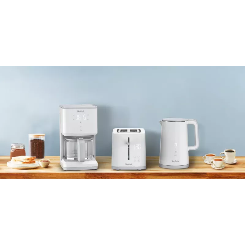 Tostadora Tefal Sense TT6931 — 2 rebanadas, 850 W, blanca, 7 niveles de tostado, indicador LED