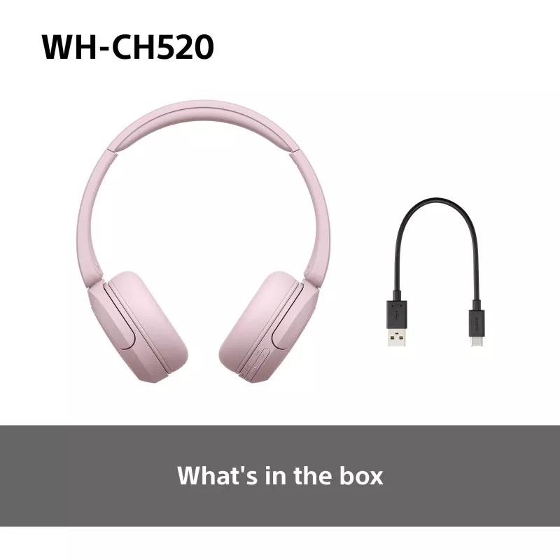 Sony WHCH520P.CE7, inalámbrico, 20 - 20000 Hz, llamadas/música, 147 g, auriculares, rosa