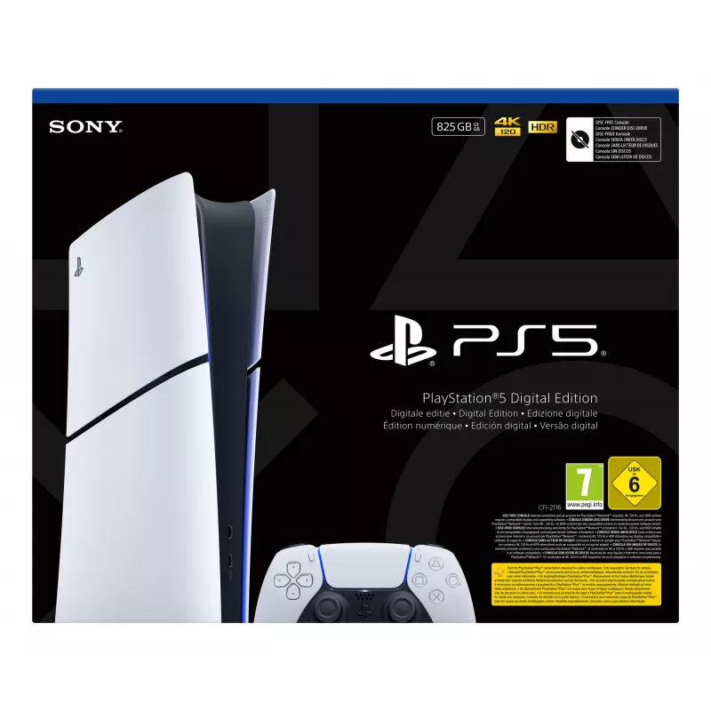 Sony PlayStation 5 Digital Edition (Slim) 825 GB Wi-Fi negro, blanco