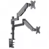 Manhattan soporte de escritorio doble para TV y monitores (resorte de gas con movimiento completo), para pantallas de 10 pulgadas a 27 pulgadas, montaje por abrazadera o pasamuros, compatibilidad VESA: 75x75 y 100x100 mm - comprueba las dimensiones de los cuatro orificios de montaje en la parte posterior de la pantalla para asegurarte de que encaja, máx. 8 kg (cada uno)