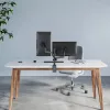 Manhattan soporte de escritorio doble para TV y monitores (resorte de gas con movimiento completo), para pantallas de 10 pulgadas a 27 pulgadas, montaje por abrazadera o pasamuros, compatibilidad VESA: 75x75 y 100x100 mm - comprueba las dimensiones de los cuatro orificios de montaje en la parte posterior de la pantalla para asegurarte de que encaja, máx. 8 kg (cada uno)