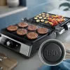 Philips serie 5000 parrilla de contacto, aluminio, rectangular, giratoria, 200 °C, tapa abatible, tapa de cierre, 180°