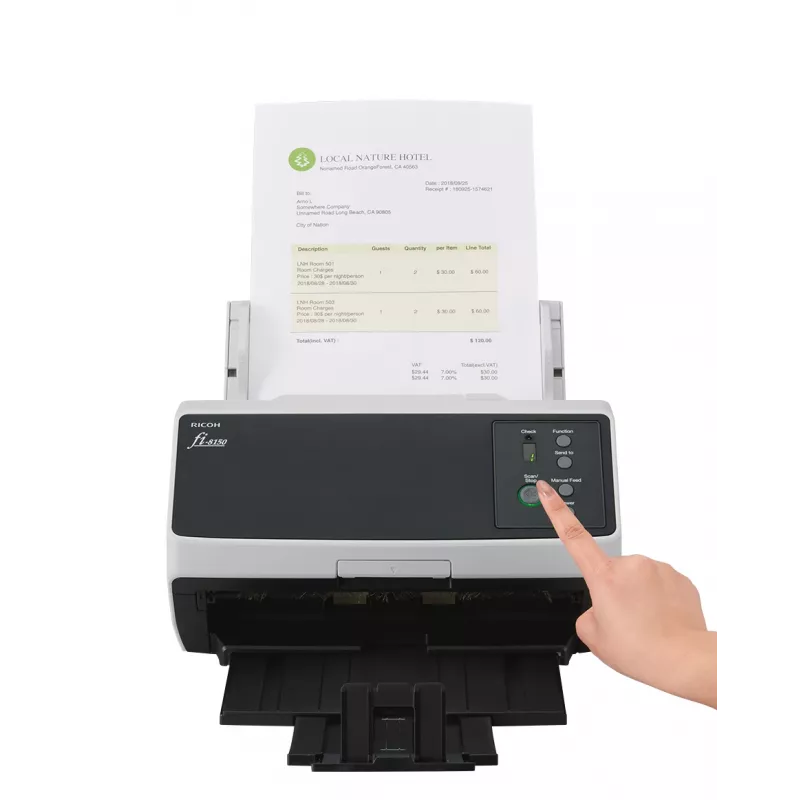 Ricoh FI-8150 ADF + escáner con alimentador 600 x 600 DPI A4 negro, gris
