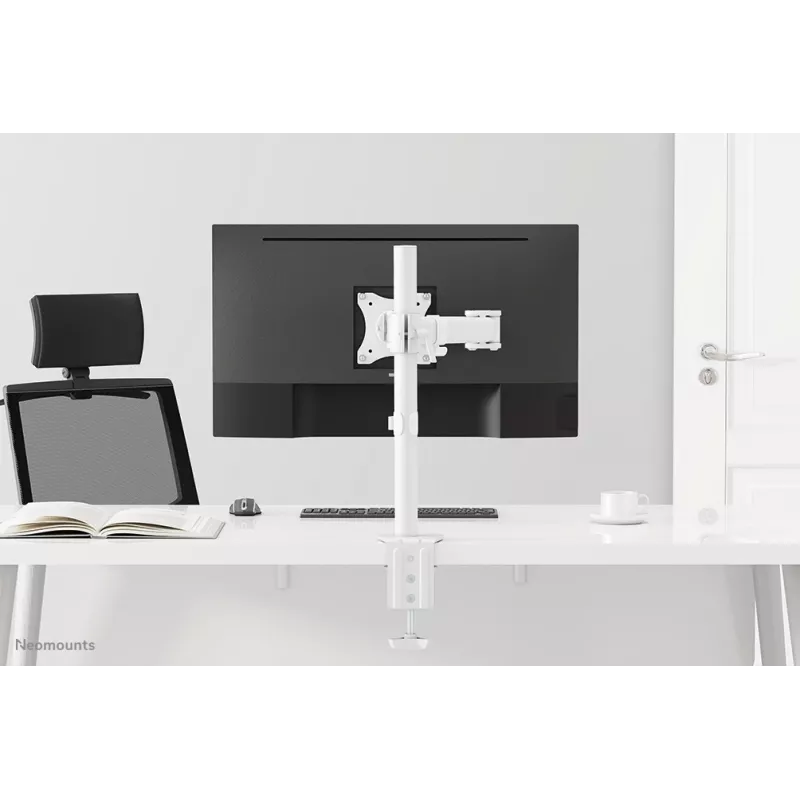 Neomounts NM-D135WHITE soporte de monitor 10-30 pulgadas, pinza/pasacables de mesa, 8 kg, 25,4 cm (10 pulgadas), 76,2 cm (30 pulgadas), 100 x 100 mm, blanco