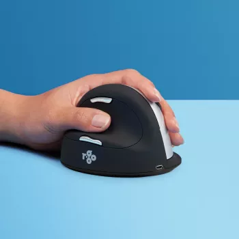 R-Go Tools Ratón ergonómico R-Go HE Break con software de pausas, grande (tamaño de mano ≥ 185 mm), para zurdos, Bluetooth, negro