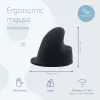 R-Go Tools Ratón ergonómico R-Go HE Break con software de pausas, grande (tamaño de mano ≥ 185 mm), para zurdos, Bluetooth, negro