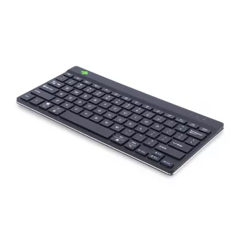 R-Go Tools Teclado ergonómico R-Go Compact Break, teclado compacto con software de pausas, QWERTY (US), Bluetooth, negro