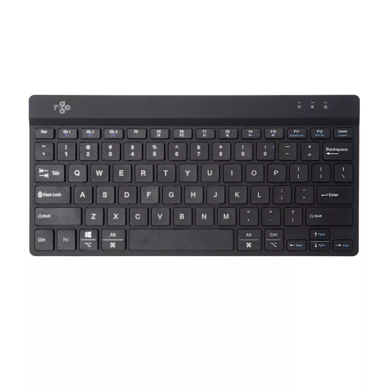 R-Go Tools Teclado ergonómico R-Go Compact Break, teclado compacto con software de pausas, QWERTY (US), Bluetooth, negro