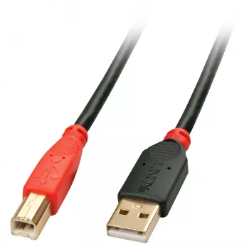 Lindy 10m Cable USB 2.0 activo Type-A a B, 10 m, USB A, USB B, USB 2.0, Conector macho/Conector macho, Negro, Rojo