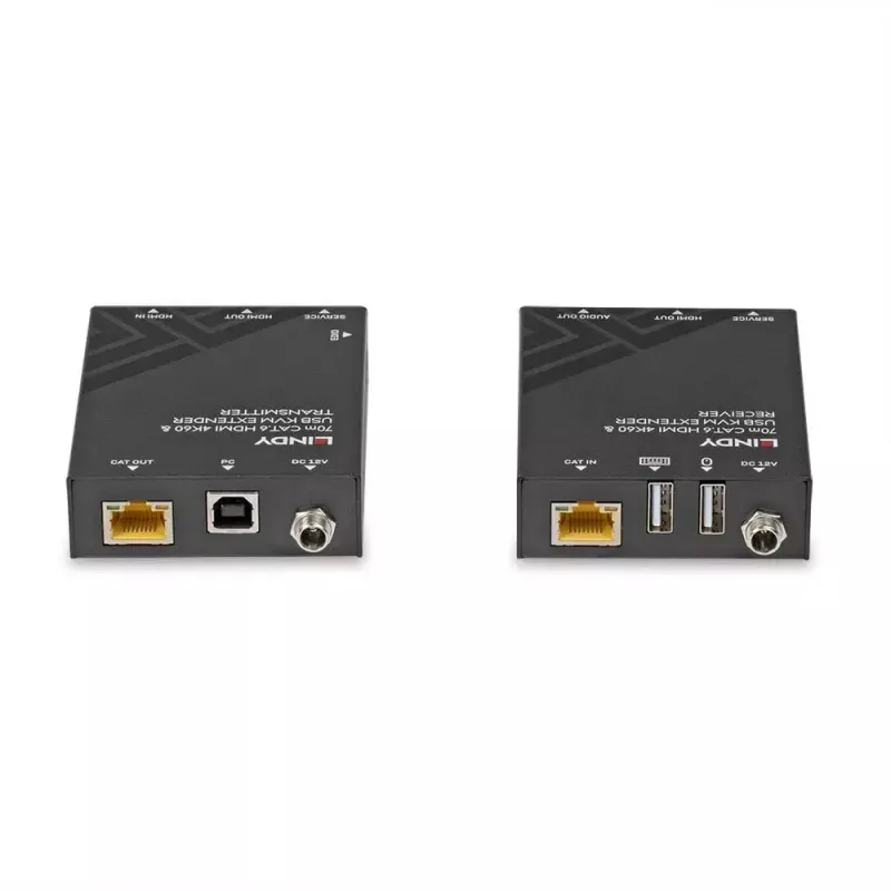 Extensor KVM Lindy 70m Cat.6 HDMI 4K60, USB y audio