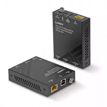 Extensor KVM Lindy 70m Cat.6 HDMI 4K60, USB y audio