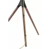 Manhattan 461795 soporte de TV móvil con patas de trípode, portátil, 45–65 pulgadas (114,3–165,1 cm), máx. 32 kg, aluminio/acero/nogal, negro/marrón