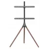 Manhattan 461795 soporte de TV móvil con patas de trípode, portátil, 45–65 pulgadas (114,3–165,1 cm), máx. 32 kg, aluminio/acero/nogal, negro/marrón