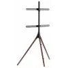 Manhattan 461795 soporte de TV móvil con patas de trípode, portátil, 45–65 pulgadas (114,3–165,1 cm), máx. 32 kg, aluminio/acero/nogal, negro/marrón