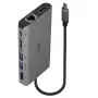 Lindy DST-Mini XT, base de acoplamiento mini para portátil USB-C con pantalla única (4K) o doble pantalla (Full HD) y carga pasante de 100W