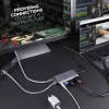 Lindy DST-Mini XT, base de acoplamiento mini para portátil USB-C con pantalla única (4K) o doble pantalla (Full HD) y carga pasante de 100W