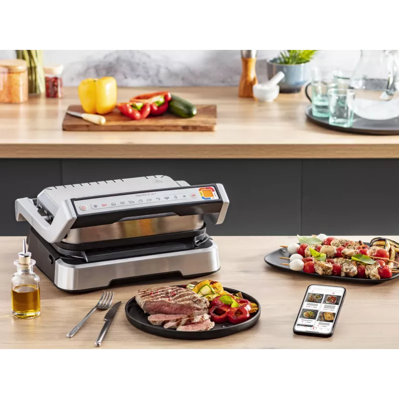 Parrilla de contacto Tefal OptiGrill 4in1 GC774D acero inoxidable 2100W