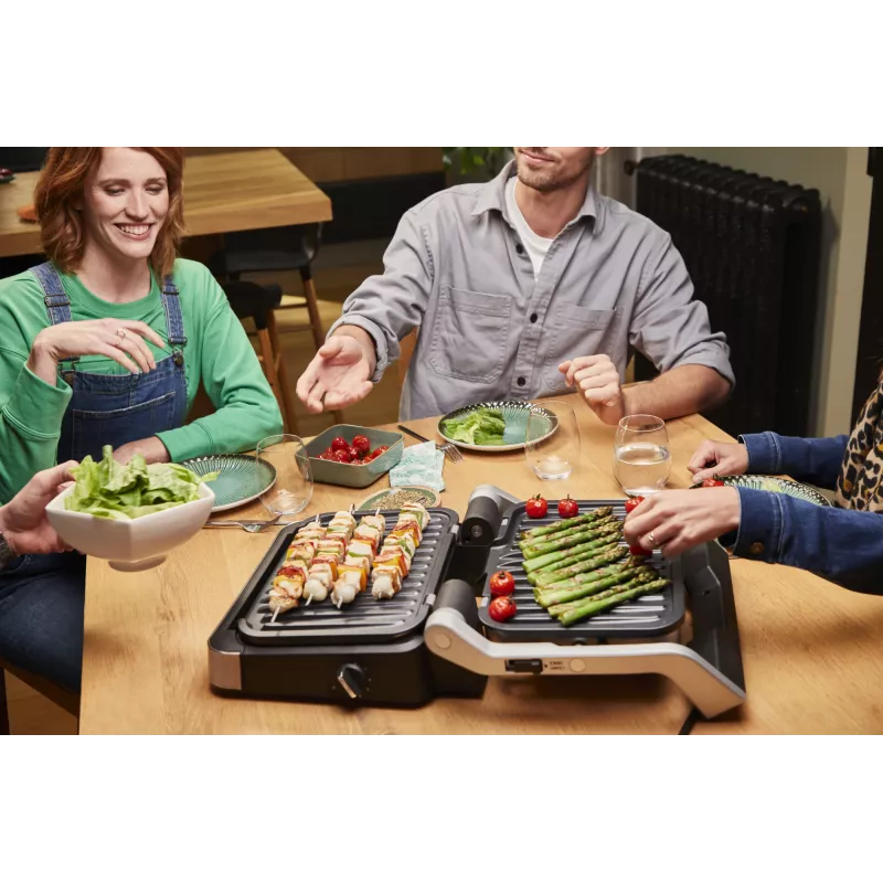 Parrilla de contacto Tefal OptiGrill 4in1 GC774D acero inoxidable 2100W