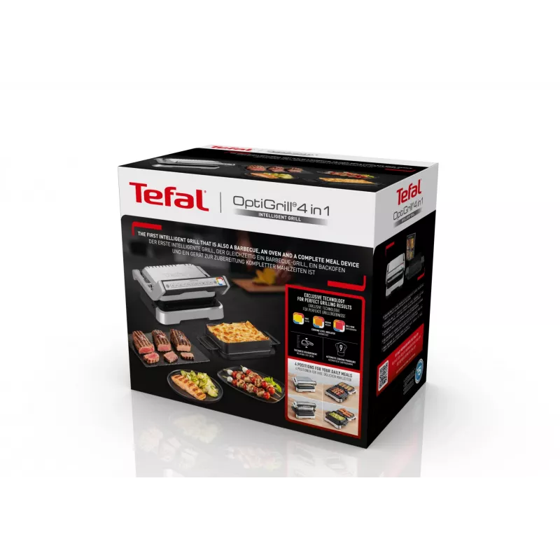 Parrilla de contacto Tefal OptiGrill 4in1 GC774D acero inoxidable 2100W