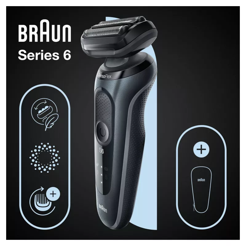 Afeitadora de láminas Braun Series 6 61-N1000s negra, gris