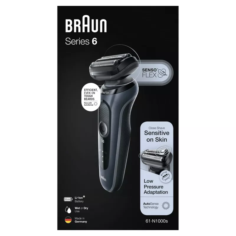 Afeitadora de láminas Braun Series 6 61-N1000s negra, gris