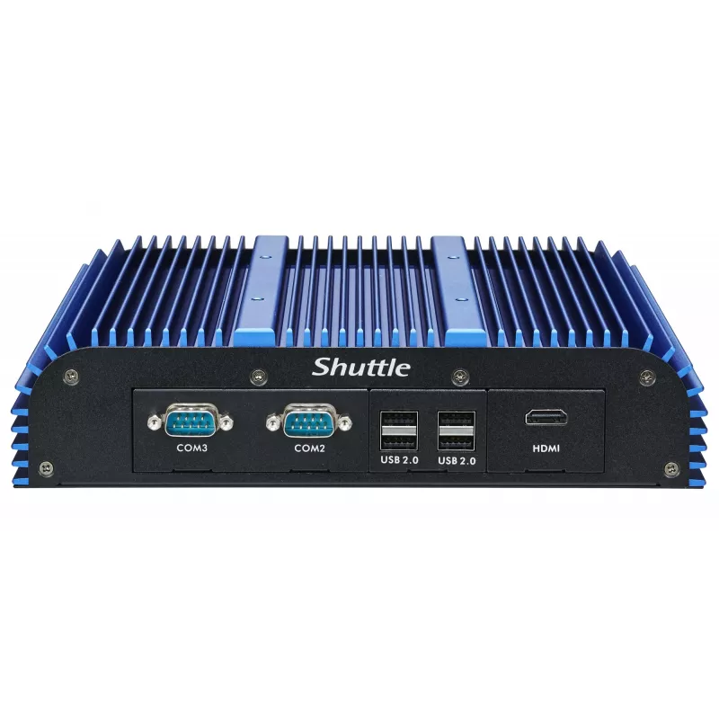 Shuttle BPCAL02-i7 PC industrial tipo box, Core i7-1255U, 2x SO-DIMM, 2x LAN, 1x COM, 1x HDMI, 4x USB, sin ventilador, funcionamiento continuo 24/7