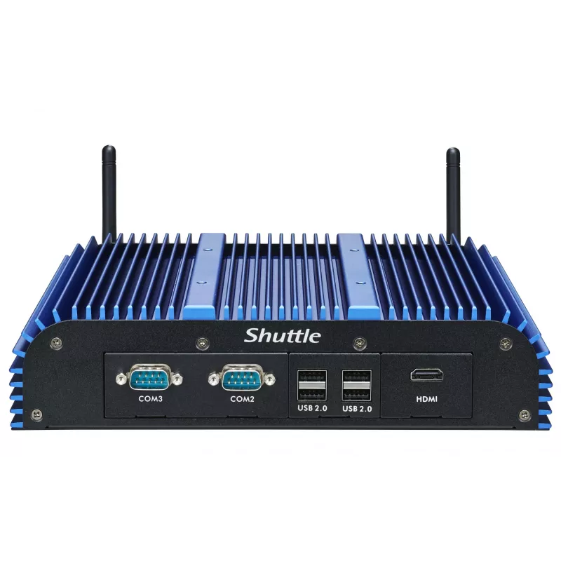 Shuttle BPCAL02-i7 PC industrial tipo box, Core i7-1255U, 2x SO-DIMM, 2x LAN, 1x COM, 1x HDMI, 4x USB, sin ventilador, funcionamiento continuo 24/7