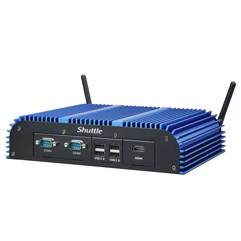 Shuttle BPCAL02-i7 PC industrial tipo box, Core i7-1255U, 2x SO-DIMM, 2x LAN, 1x COM, 1x HDMI, 4x USB, sin ventilador, funcionamiento continuo 24/7