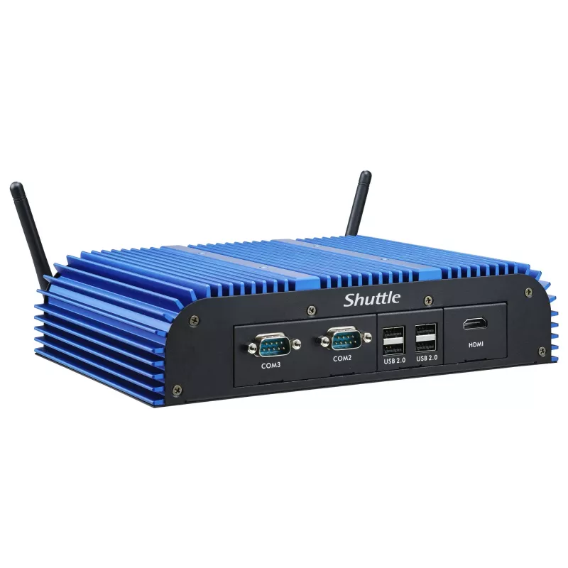 Shuttle BPCAL02-i7 PC industrial tipo box, Core i7-1255U, 2x SO-DIMM, 2x LAN, 1x COM, 1x HDMI, 4x USB, sin ventilador, funcionamiento continuo 24/7