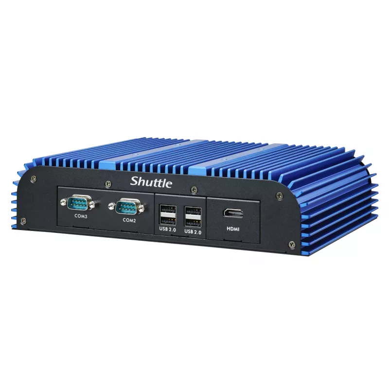 Shuttle BPCAL02-i7 PC industrial tipo box, Core i7-1255U, 2x SO-DIMM, 2x LAN, 1x COM, 1x HDMI, 4x USB, sin ventilador, funcionamiento continuo 24/7