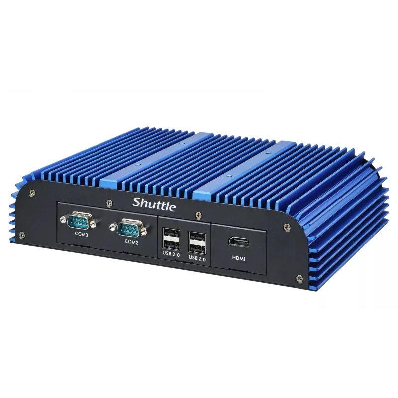 Shuttle BPCAL02-i7 PC industrial tipo box, Core i7-1255U, 2x SO-DIMM, 2x LAN, 1x COM, 1x HDMI, 4x USB, sin ventilador, funcionamiento continuo 24/7