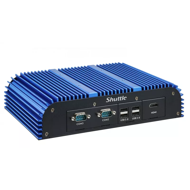 Shuttle BPCAL02-i7 PC industrial tipo box, Core i7-1255U, 2x SO-DIMM, 2x LAN, 1x COM, 1x HDMI, 4x USB, sin ventilador, funcionamiento continuo 24/7