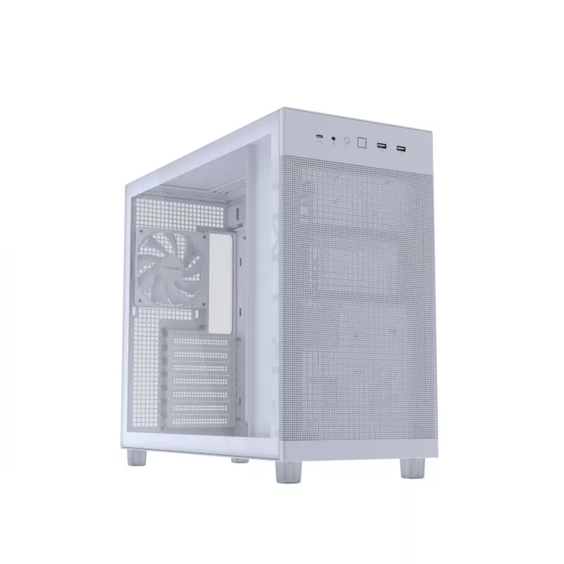ASUS PRIME AP303 TG 90DC00V3-B39010 caja de PC Midi Tower, ATX/Micro-ATX, cristal templado, 2x USB 3.2, sin fuente de alimentación, blanca