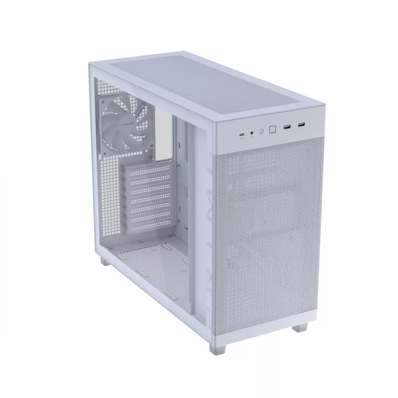ASUS PRIME AP303 TG 90DC00V3-B39010 caja de PC Midi Tower, ATX/Micro-ATX, cristal templado, 2x USB 3.2, sin fuente de alimentación, blanca