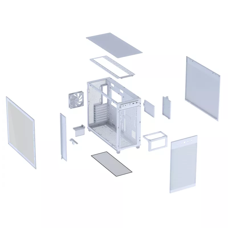 ASUS PRIME AP303 TG 90DC00V3-B39010 caja de PC Midi Tower, ATX/Micro-ATX, cristal templado, 2x USB 3.2, sin fuente de alimentación, blanca