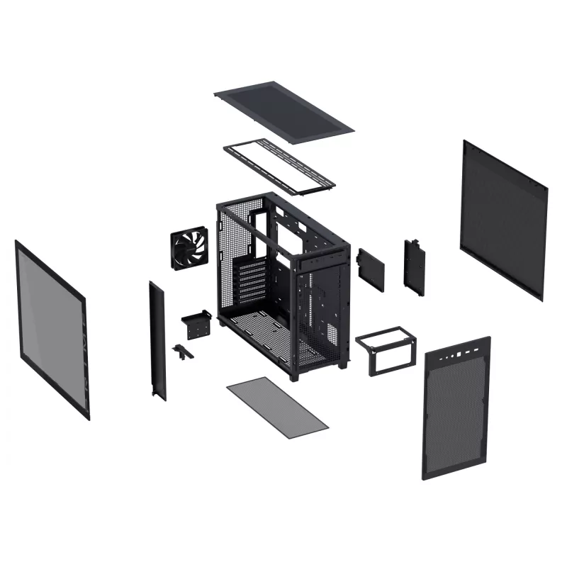 ASUS PRIME AP303 TG 90DC00V0-B39010 caja de PC Midi Tower, ATX/Micro-ATX/Mini-ITX, cristal templado, 2x USB 3.2, sin fuente de alimentación, negra
