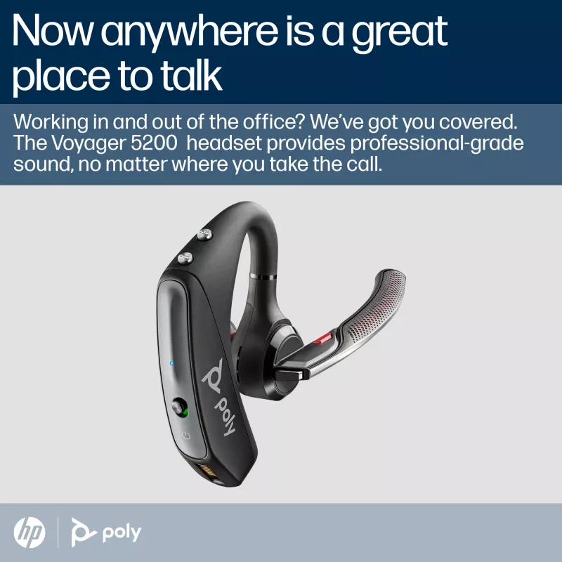 Auriculares Poly Voyager 5200 USB-A Bluetooth + adaptador BT700