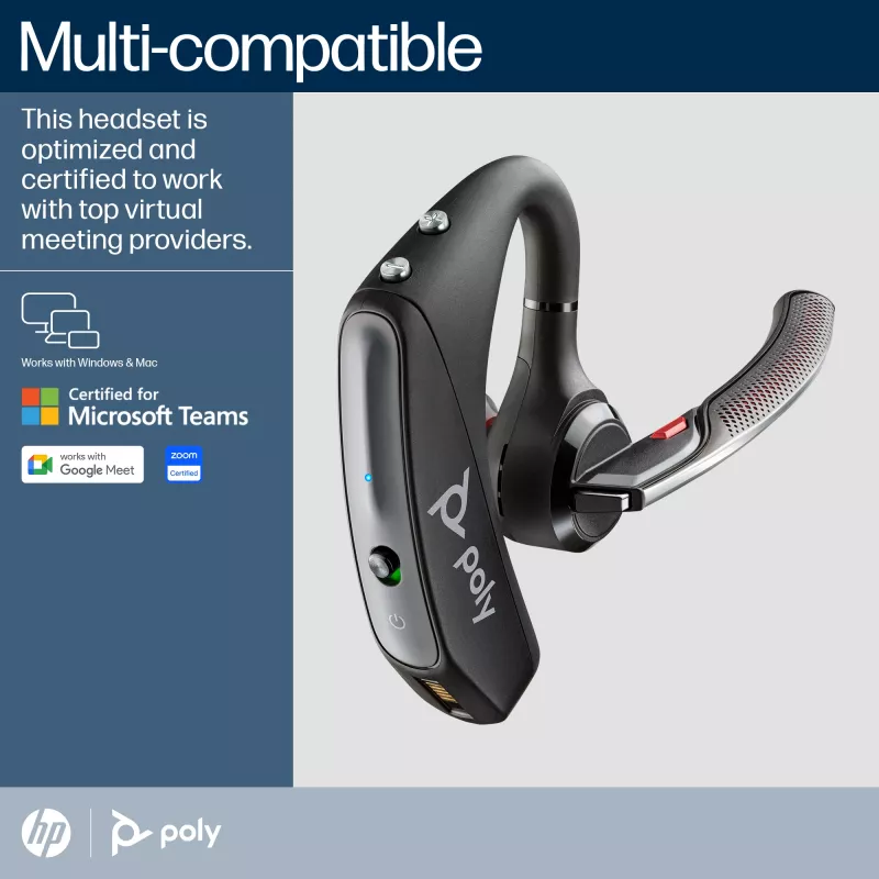 Auriculares Poly Voyager 5200 USB-A Bluetooth + adaptador BT700