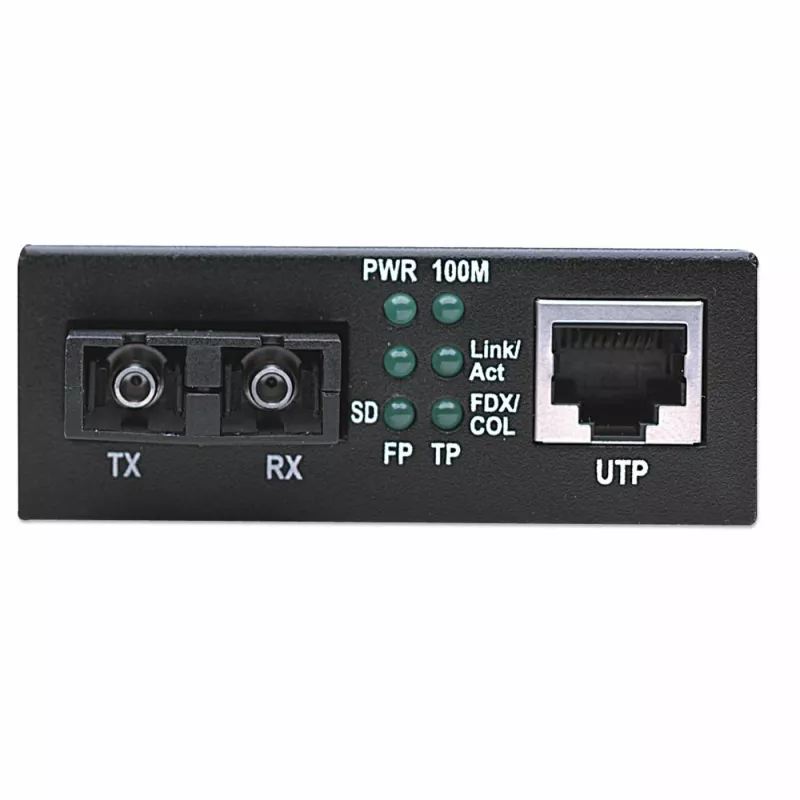 Convertidor de medios Fast Ethernet Intellinet, 10/100Base-Tx a 100Base-Fx (SC) multimodo, 2 km