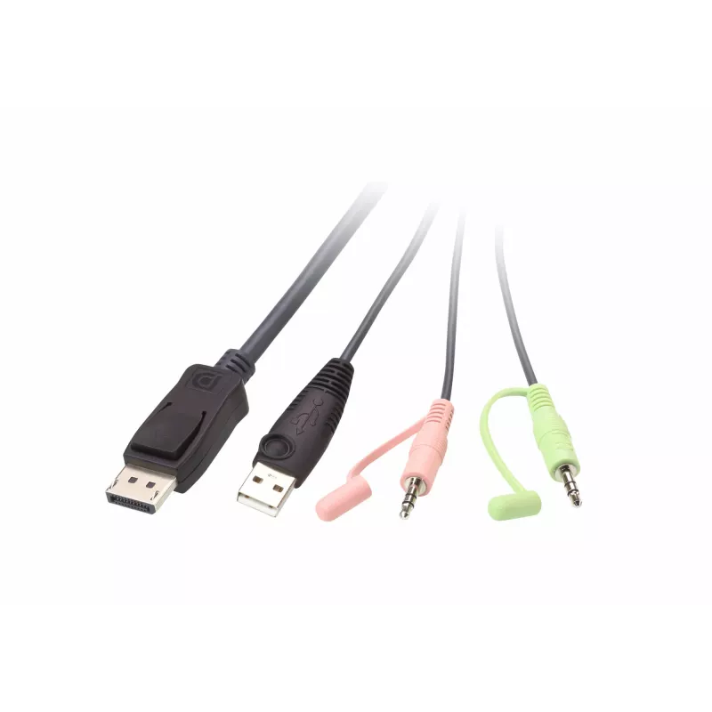Switch KVM ATEN CS22DP-AT 2 puertos USB DisplayPort, 4K@30Hz, consola USB-A, audio, cable de 1,2 m