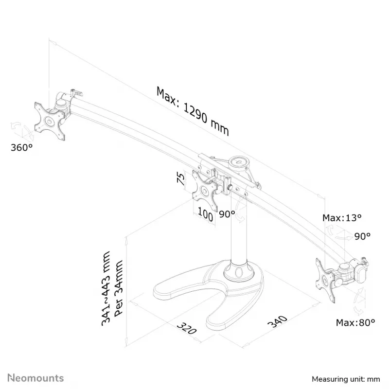 Neomounts FPMA-D700DD3 Soporte de monitor 10-27