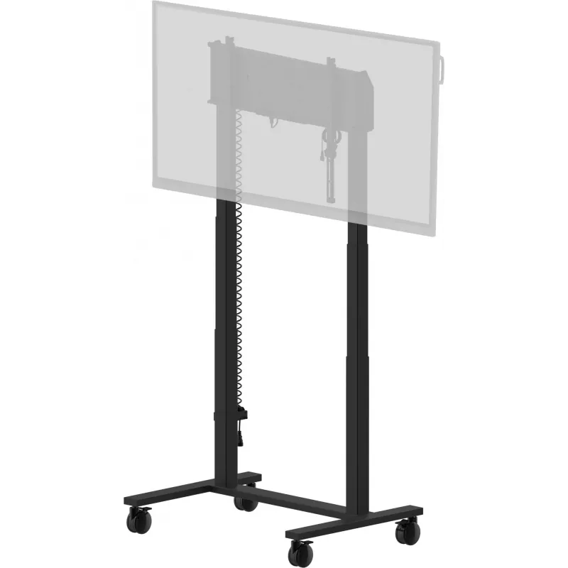 iiyama MD-CAR2031-B1 elevador eléctrico de suelo con ruedas para pantallas de 55–105 pulgadas, máx. 120 kg, VESA 800x600, altura 850–1800 mm, negro