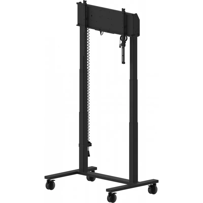 iiyama MD-CAR2031-B1 elevador eléctrico de suelo con ruedas para pantallas de 55–105 pulgadas, máx. 120 kg, VESA 800x600, altura 850–1800 mm, negro