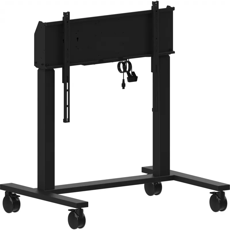 iiyama MD-CAR2031-B1 elevador eléctrico de suelo con ruedas para pantallas de 55–105 pulgadas, máx. 120 kg, VESA 800x600, altura 850–1800 mm, negro