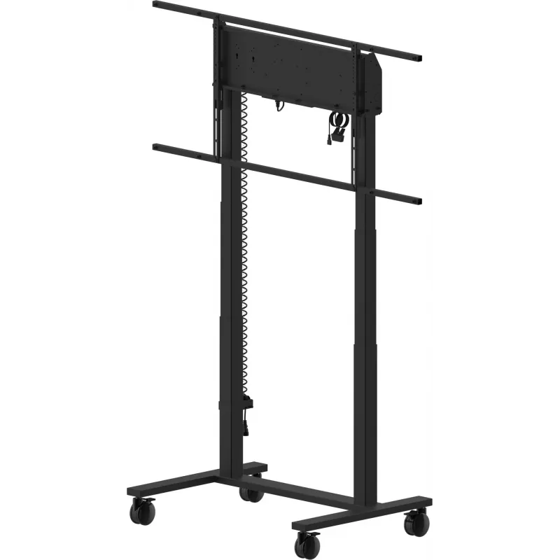 iiyama MD-CAR2031-B1 elevador eléctrico de suelo con ruedas para pantallas de 55–105 pulgadas, máx. 120 kg, VESA 800x600, altura 850–1800 mm, negro