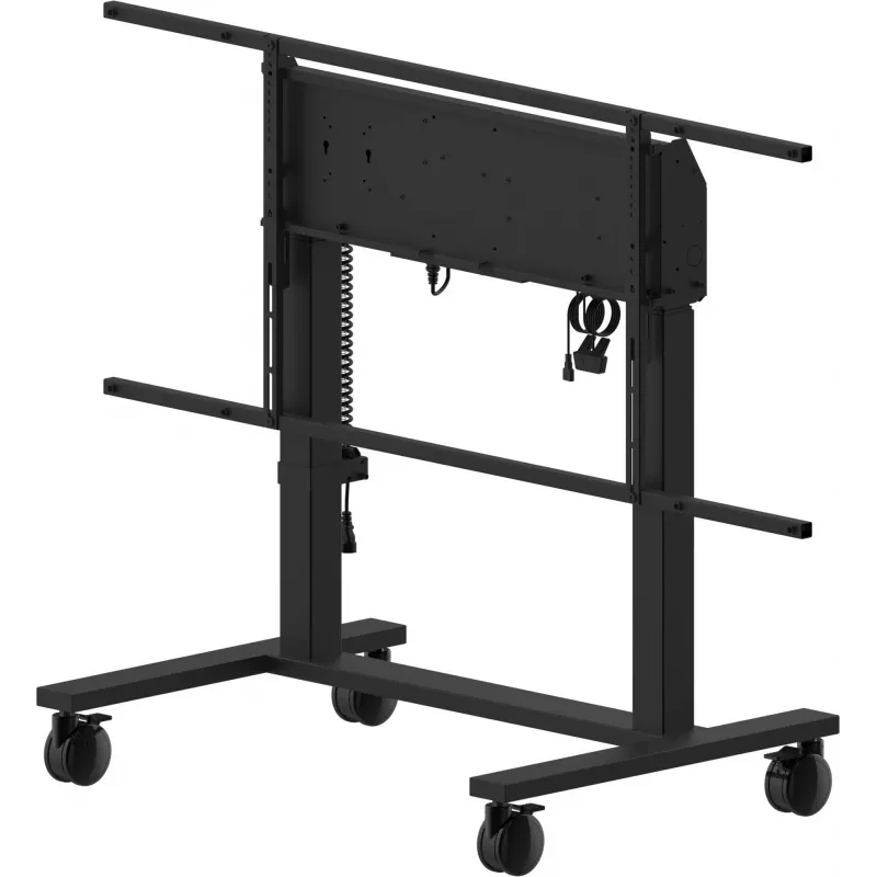 iiyama MD-CAR2031-B1 elevador eléctrico de suelo con ruedas para pantallas de 55–105 pulgadas, máx. 120 kg, VESA 800x600, altura 850–1800 mm, negro