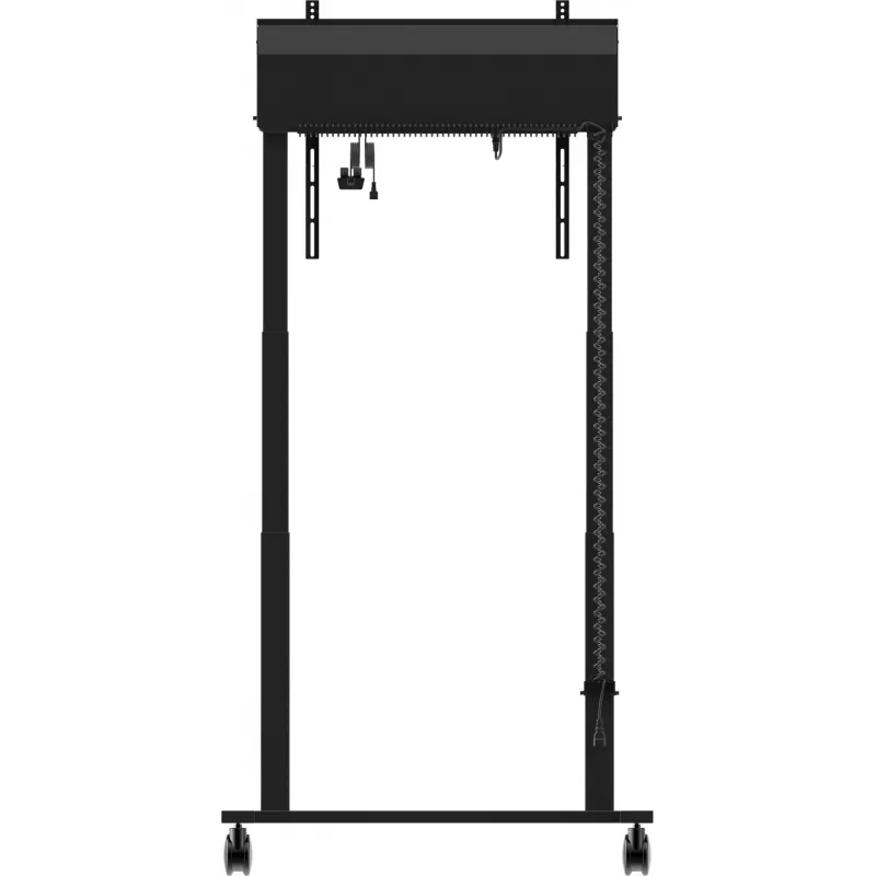 iiyama MD-CAR2031-B1 elevador eléctrico de suelo con ruedas para pantallas de 55–105 pulgadas, máx. 120 kg, VESA 800x600, altura 850–1800 mm, negro