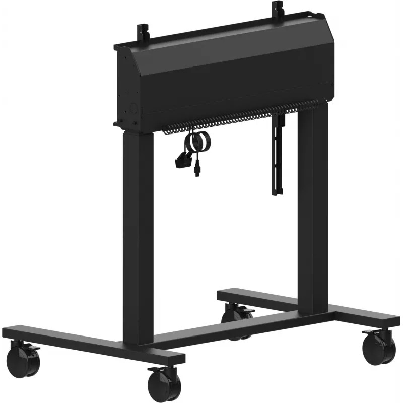 iiyama MD-CAR2031-B1 elevador eléctrico de suelo con ruedas para pantallas de 55–105 pulgadas, máx. 120 kg, VESA 800x600, altura 850–1800 mm, negro